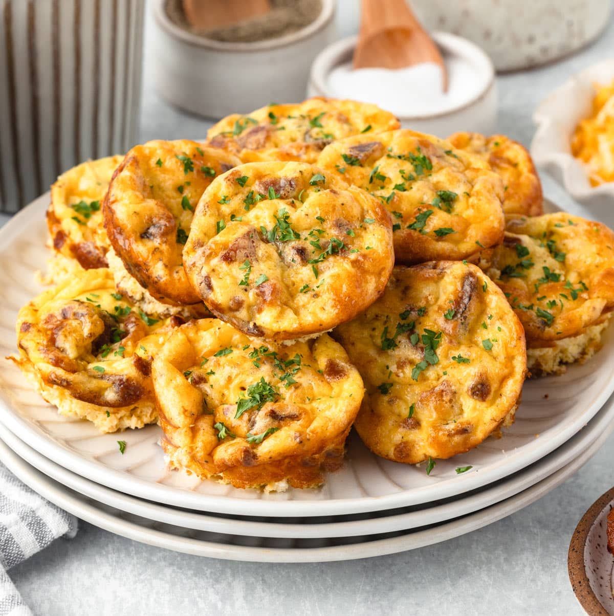 a plate of egg bites.