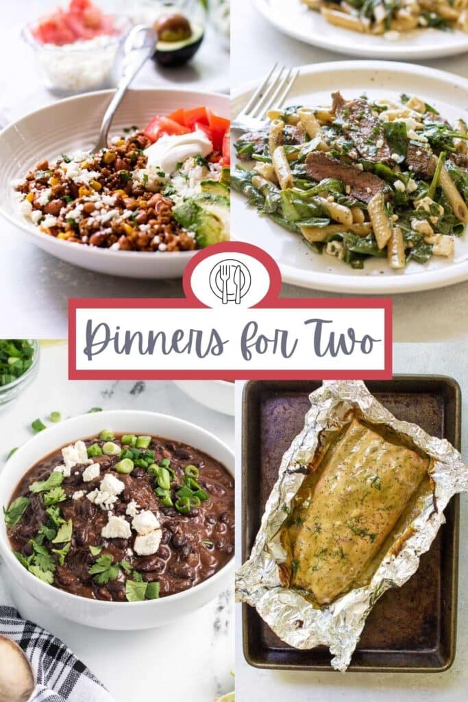 dinners for two photo collage.