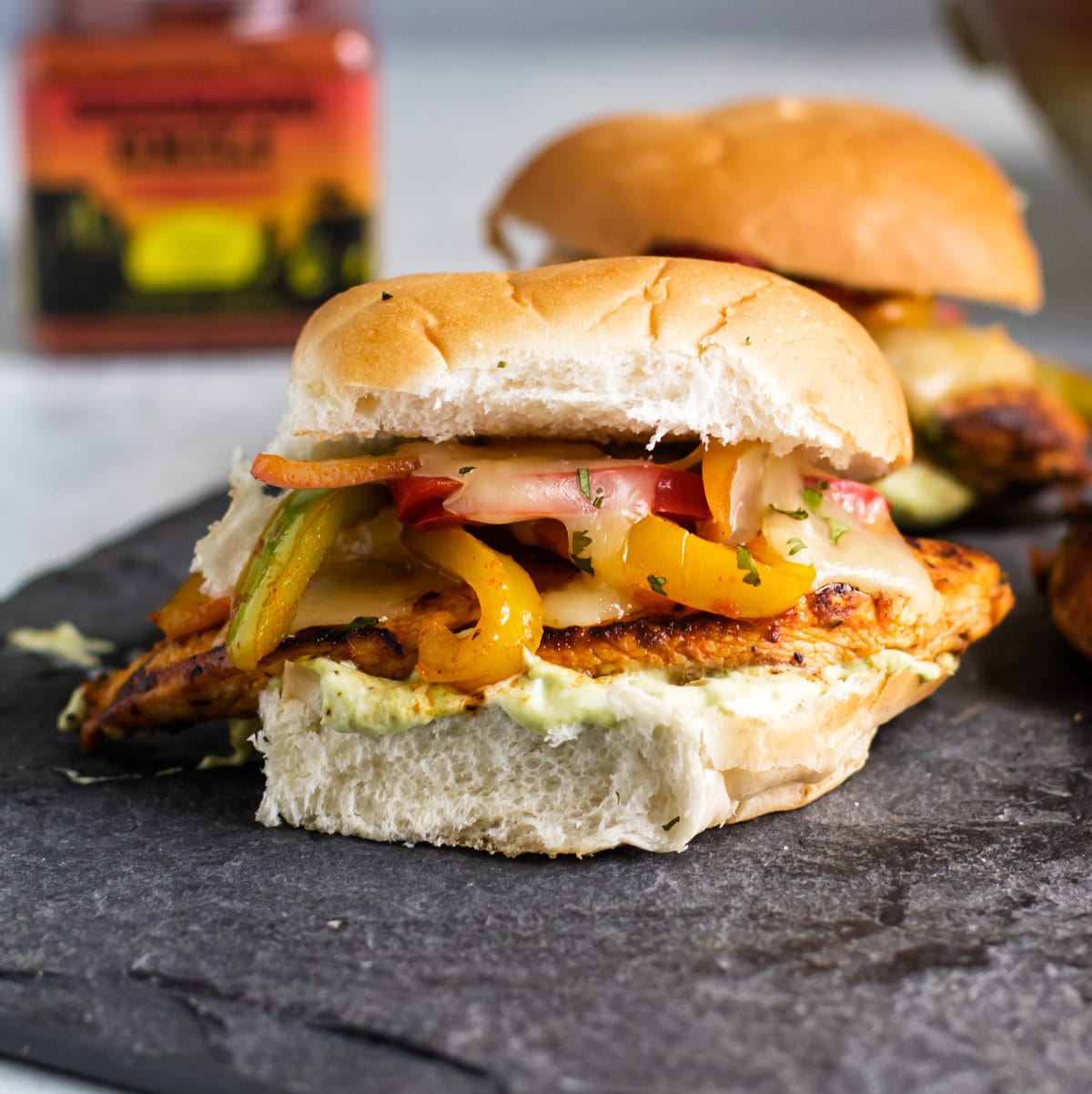 a chicken fajita burger.