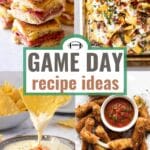game day recipes photo collage.