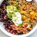 pork enchilada bowls pinterest image.