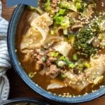 broccoli beef soup pin image.