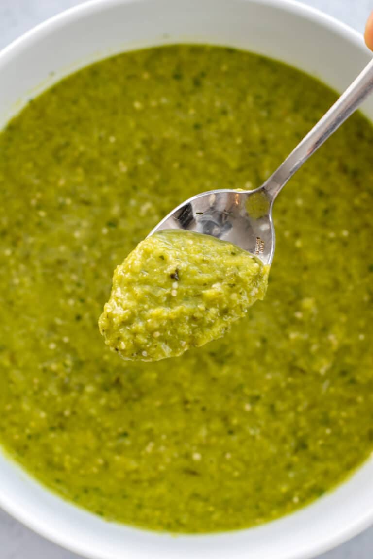 a spoonful of salsa verde.