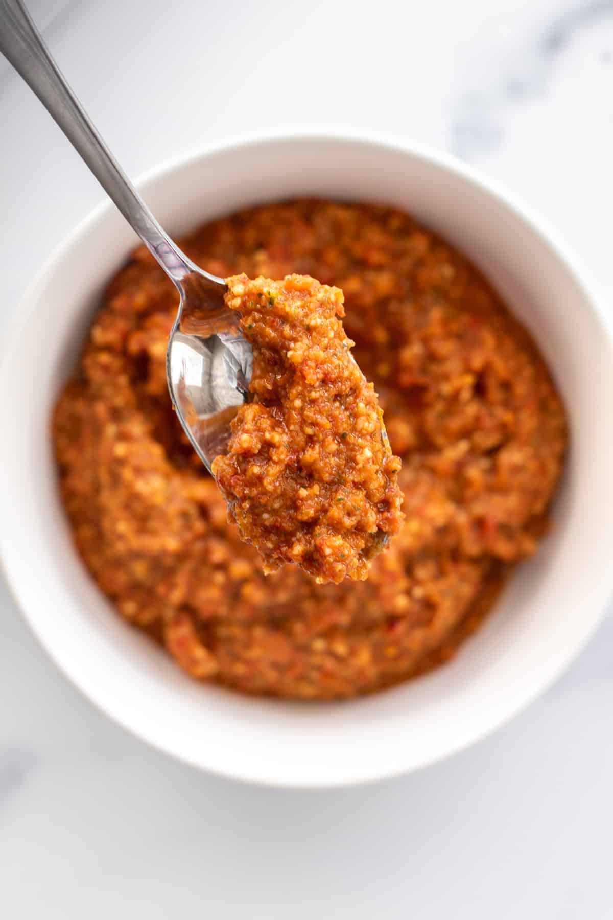 a spoonful of pesto.