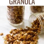 white chocolate granola pinterest image.