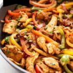 adobo chicken fajitas pinterest image.