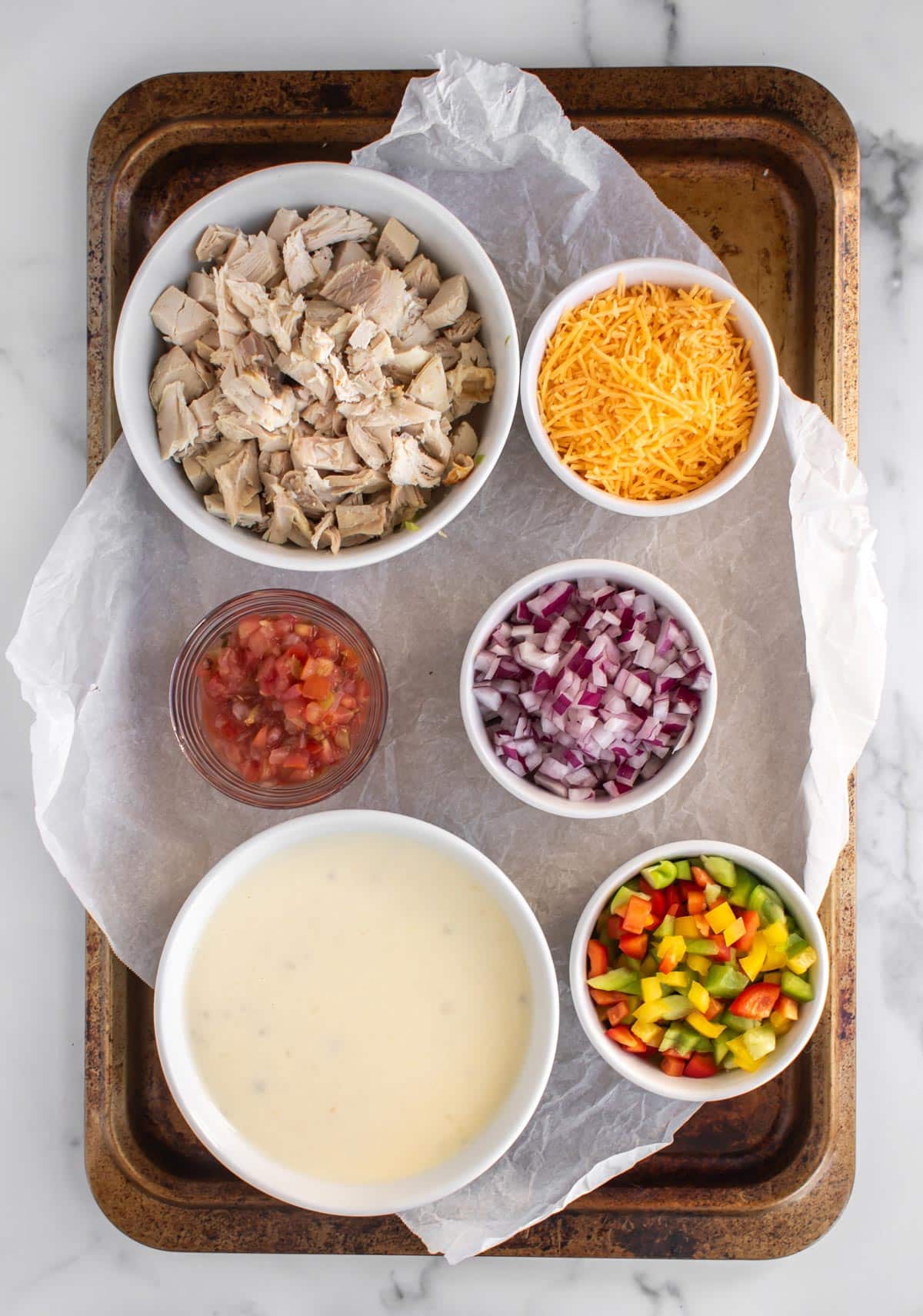 prepped ingredients for the recipe.