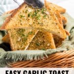 garlic toast pinterest image.