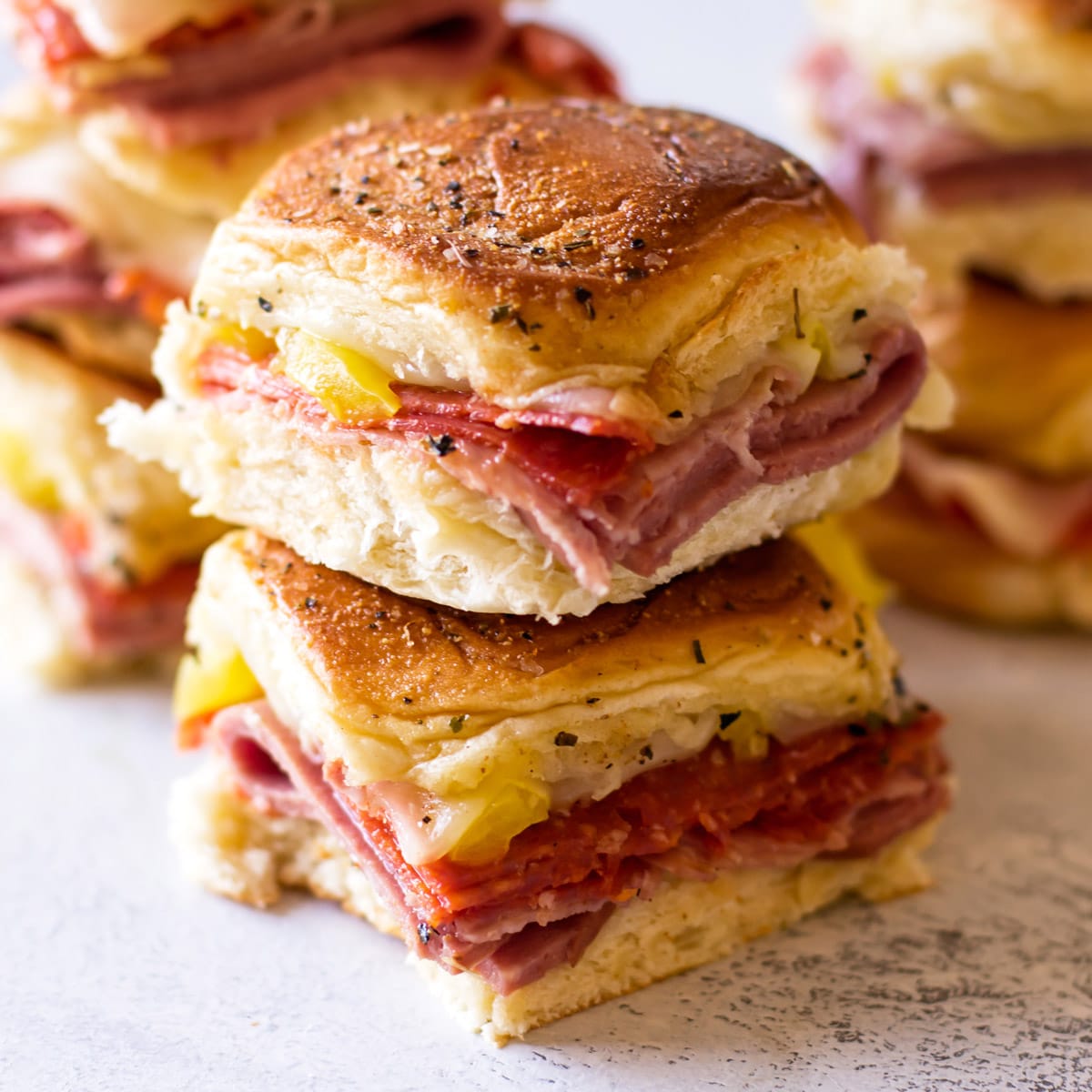 a stack of two sandwiches.