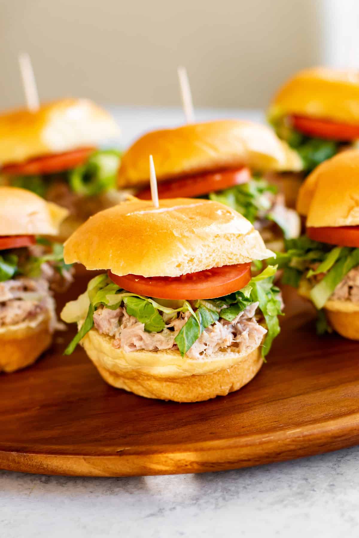 mini tuna sandwiches.