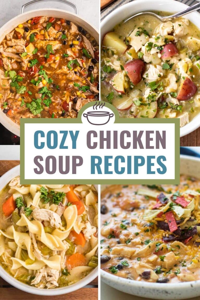 chicken soup recipe photo collage.