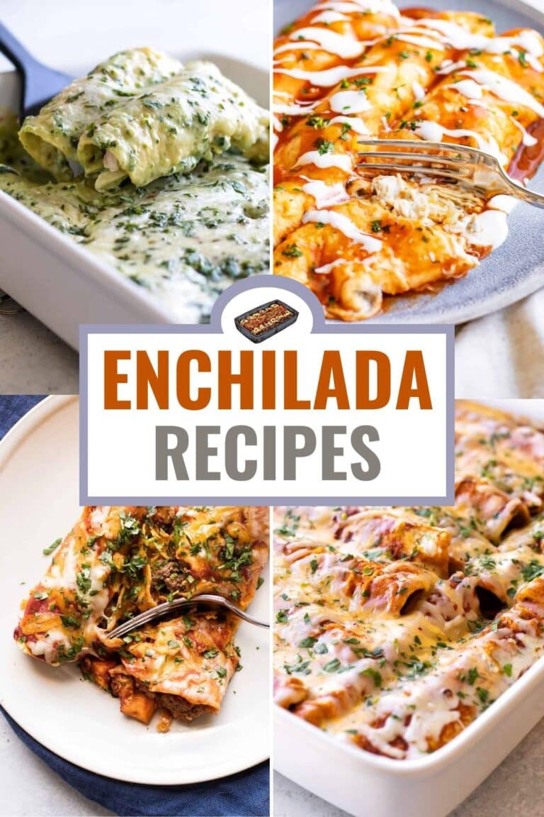 enchiladas photo collage.