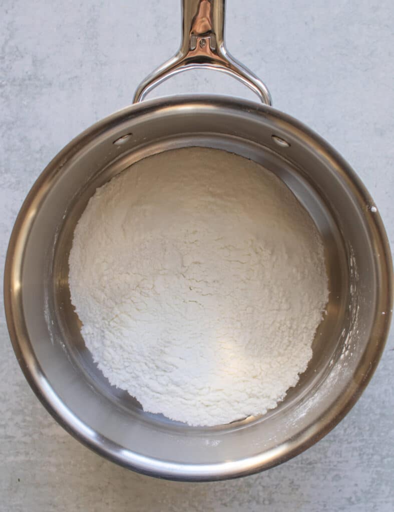 the whisked sugar and cornstarch.