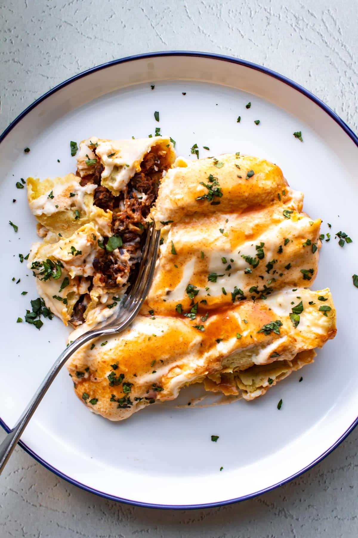 enchiladas on a plate.