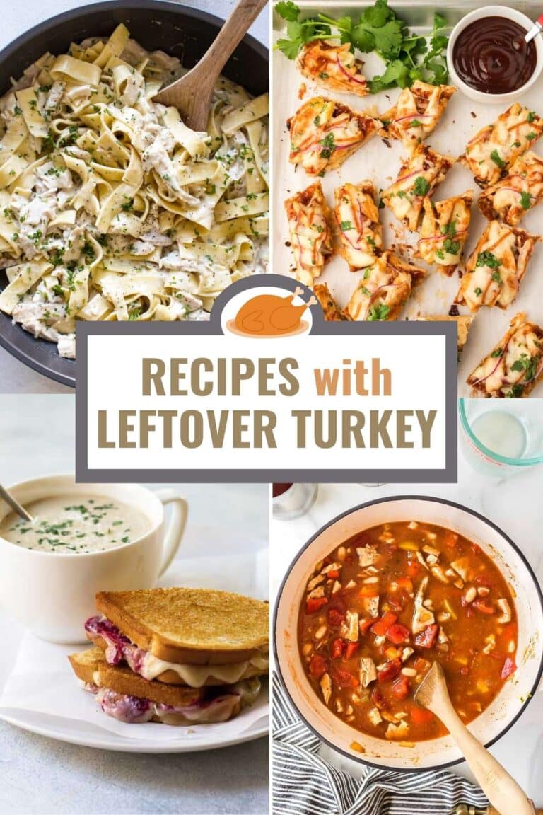 recipes with leftover turkey collage.