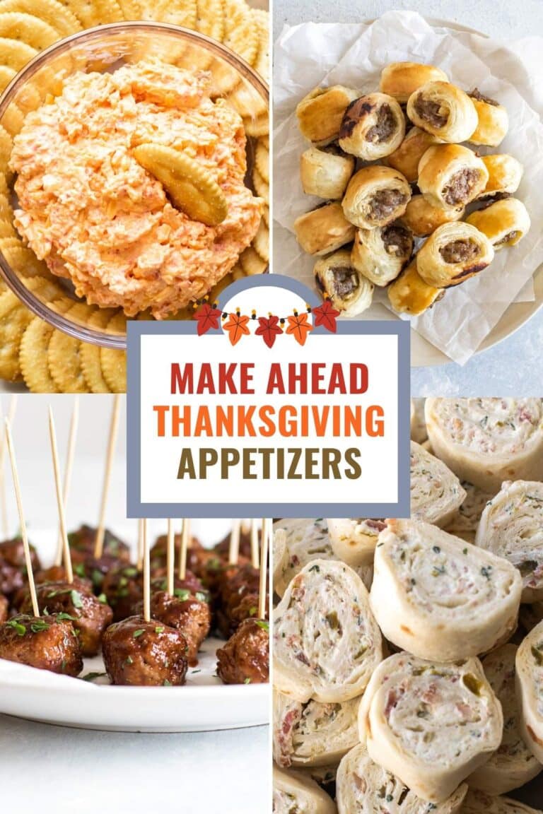 make ahead appetizers recipe photo collage.