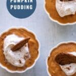 pumpkin pudding pinterest graphic.