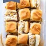 green chile turkey melt sliders pin image.