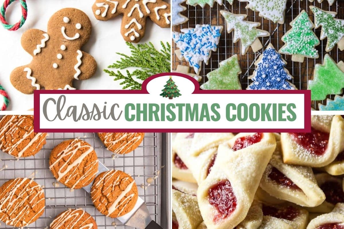classic christmas cookies collage.