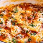 skillet ravioli pinterest image.