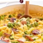 cheddar kielbasa pasta pinterest image.