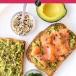 smoked salmon avocado toast pinterest image.