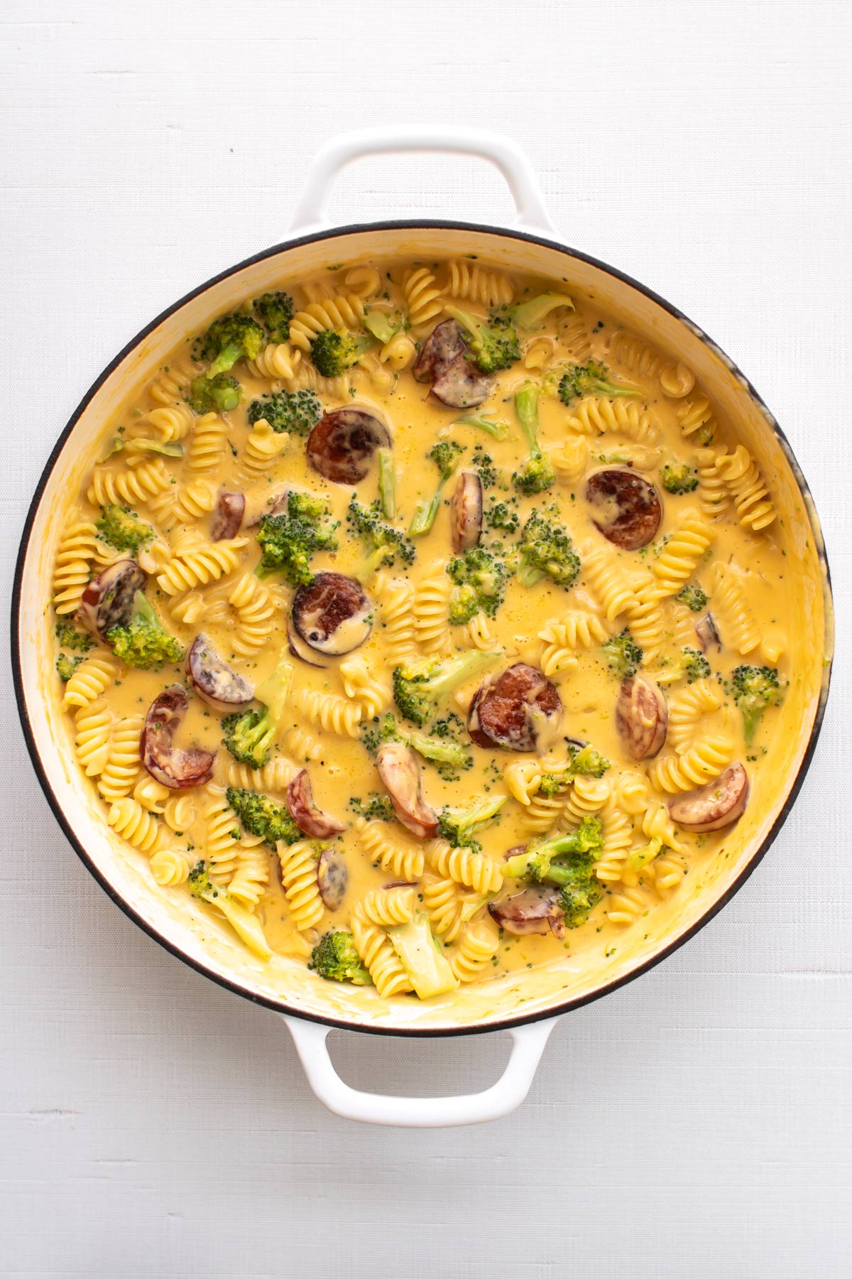 the finished dish in pan.