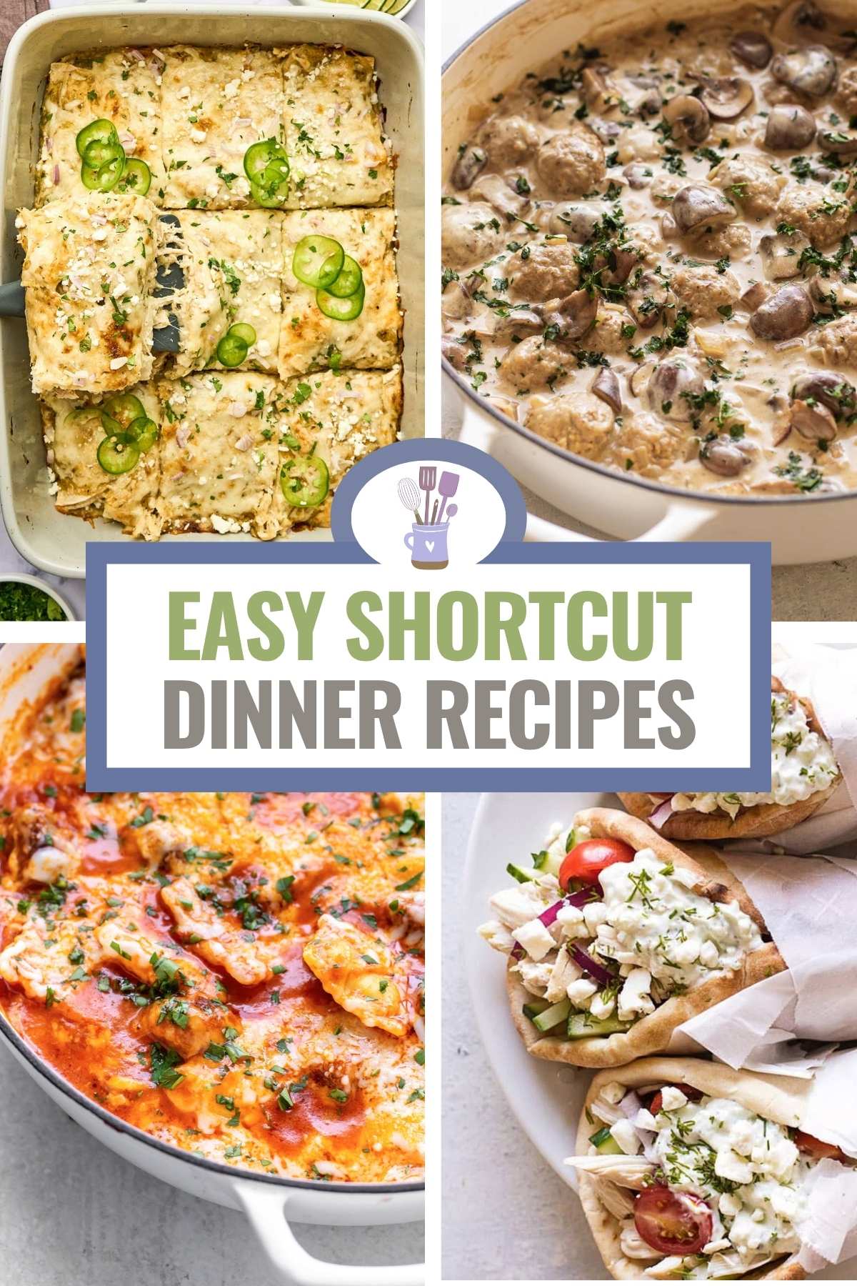 short cut dinners photo collage.