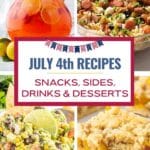july 4th recipes pin image.