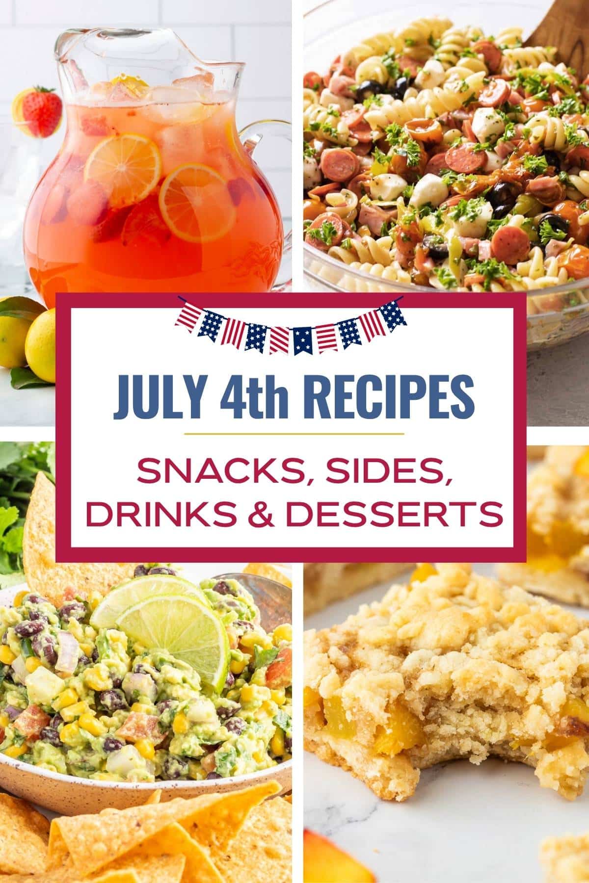 4th of July recipes photo collage.